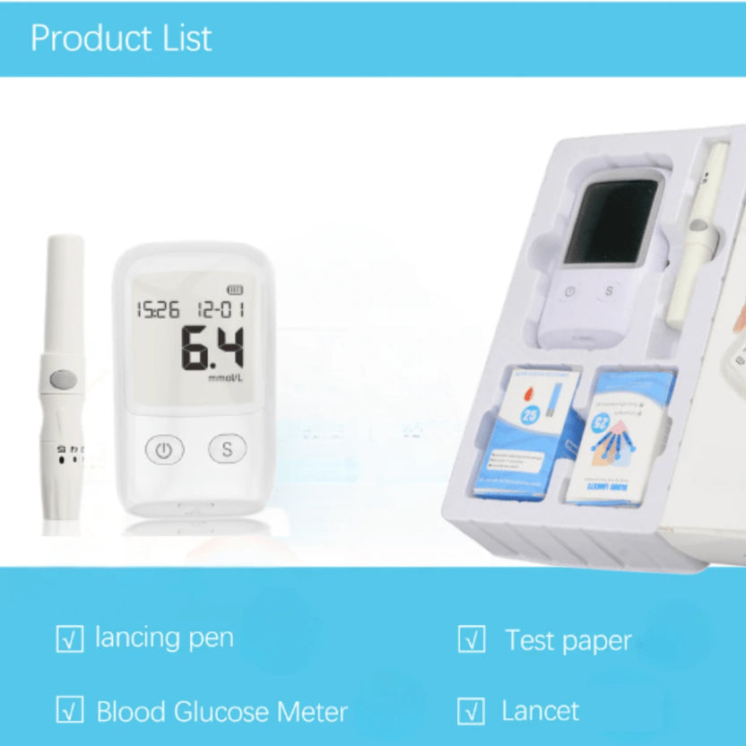 Big Sale 50%🌟Glucose Monitor Kit – LCD Display, 25 Test Strips & 25 Lancets Included